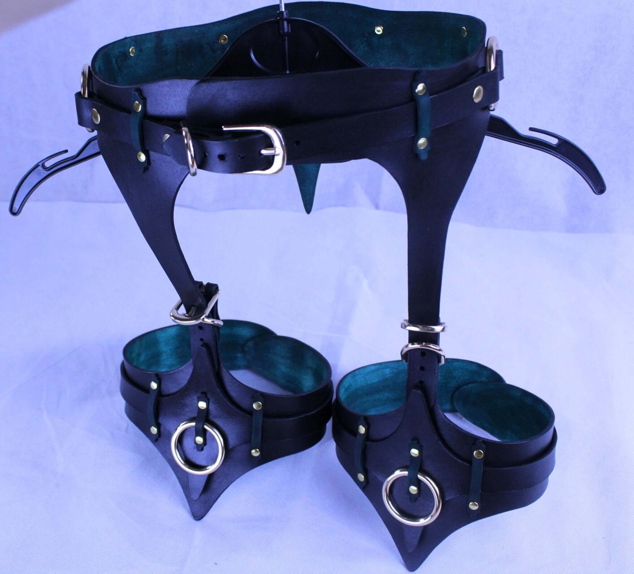 BDSM Gear Italian Leather Thigh Harness Set - Elegant Lingerie